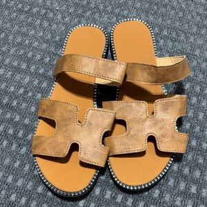 Brown Leather Women's Sandals